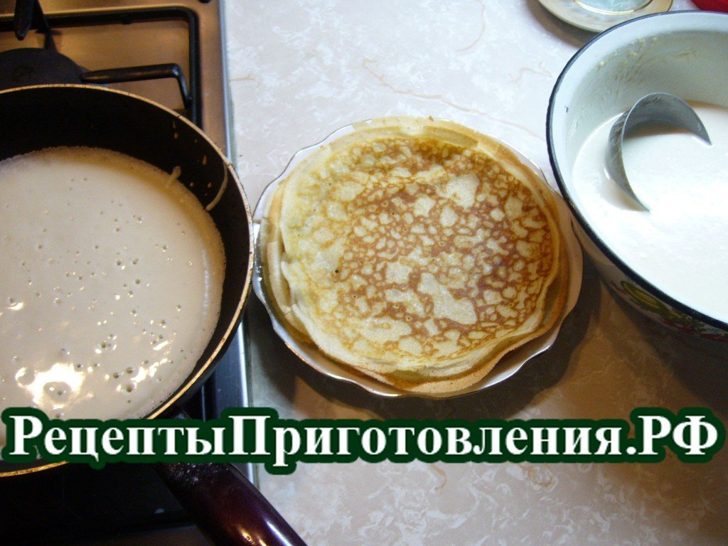 Блины тонкие готовы к употреблению в пищу