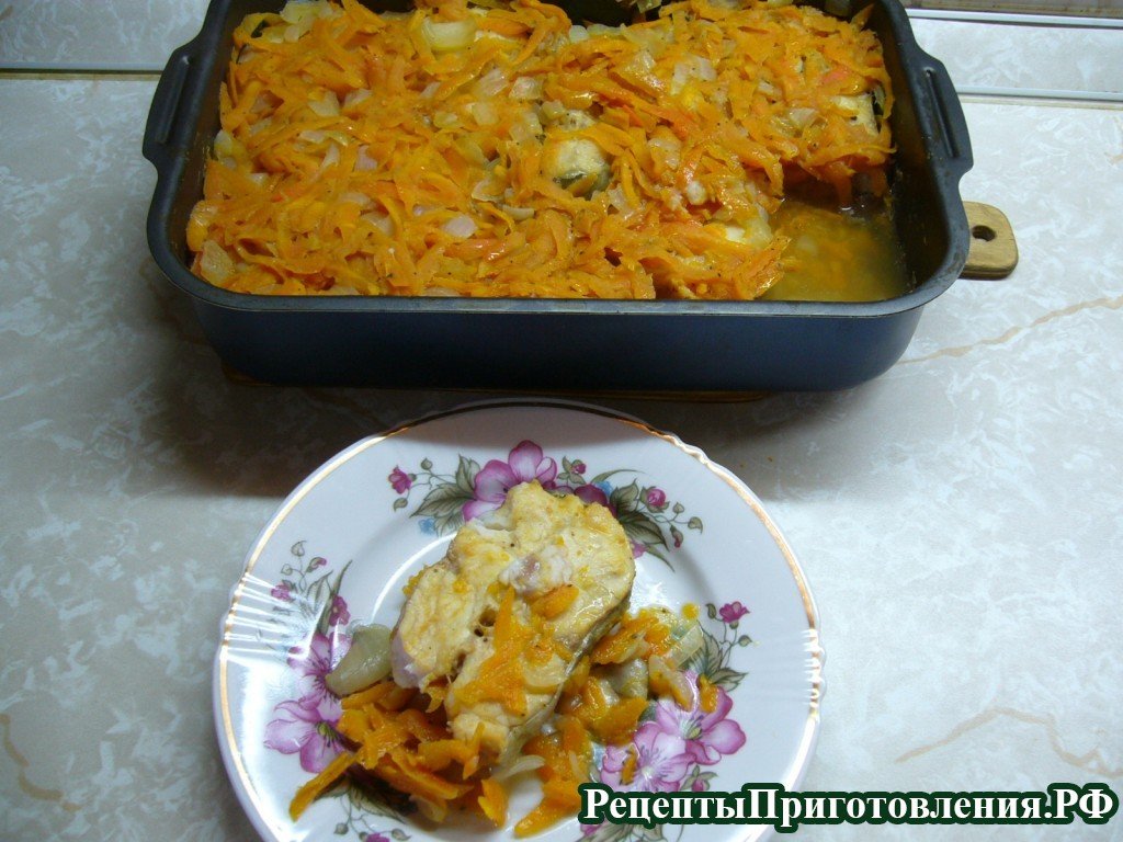 Рецепт сома в духовке с овощами приготовленный по фото рецепту готов