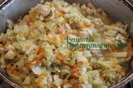 Капуста тушеная с курицей фото Капуста тушеная с курицей фото