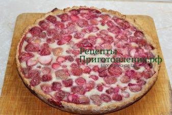 Пирог с крыжовником и клубникой легко вынимается из сковороды и нарезается на кусочки Пирог с крыжовником и клубникой легко вынимается из сковороды и нарезается на кусочки