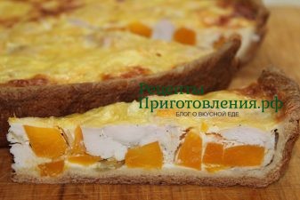 Песочный пирог с тыквой приготовленный по рецепту с фото